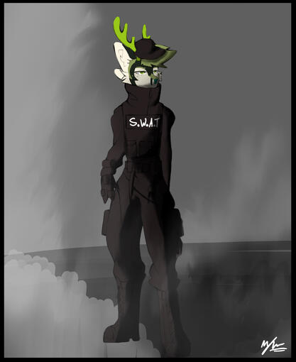 Fullbody half shaded simple bg [gift for AxeT]